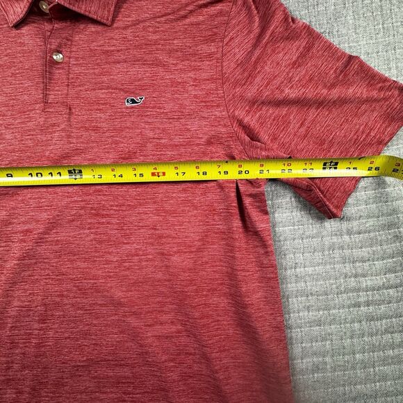 Vineyard Vines Performance Polo Men L Red Stretch Golf Stretch Wicking SS - Picture 3 of 8